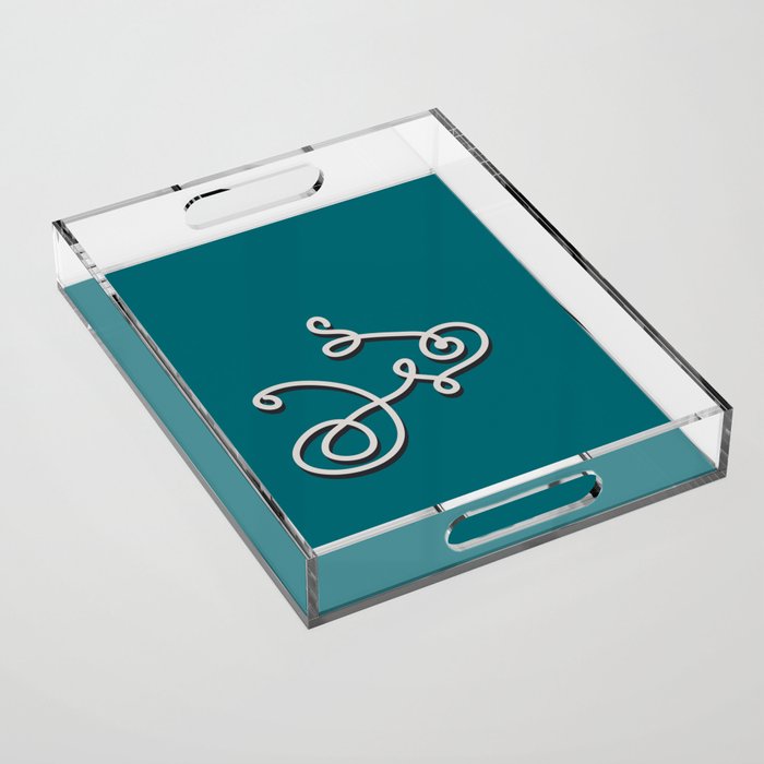 Wiggly Bicycle, Strong Teal Acrylic Tray