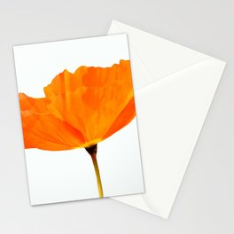 One And Only - Orange Poppy White Background #decor #society6 #buyart Stationery Card