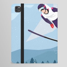 Skiing - Flying iPad Folio Case