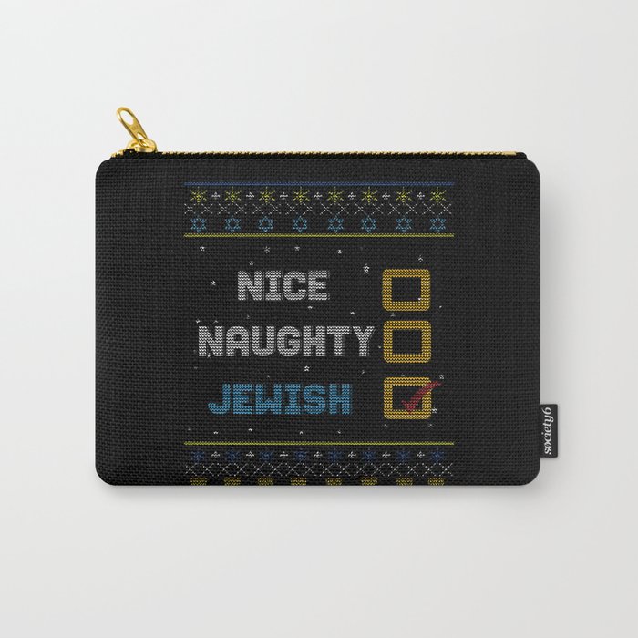 Funny Nice Naughty Jewish Menorah Hanukkah Carry-All Pouch