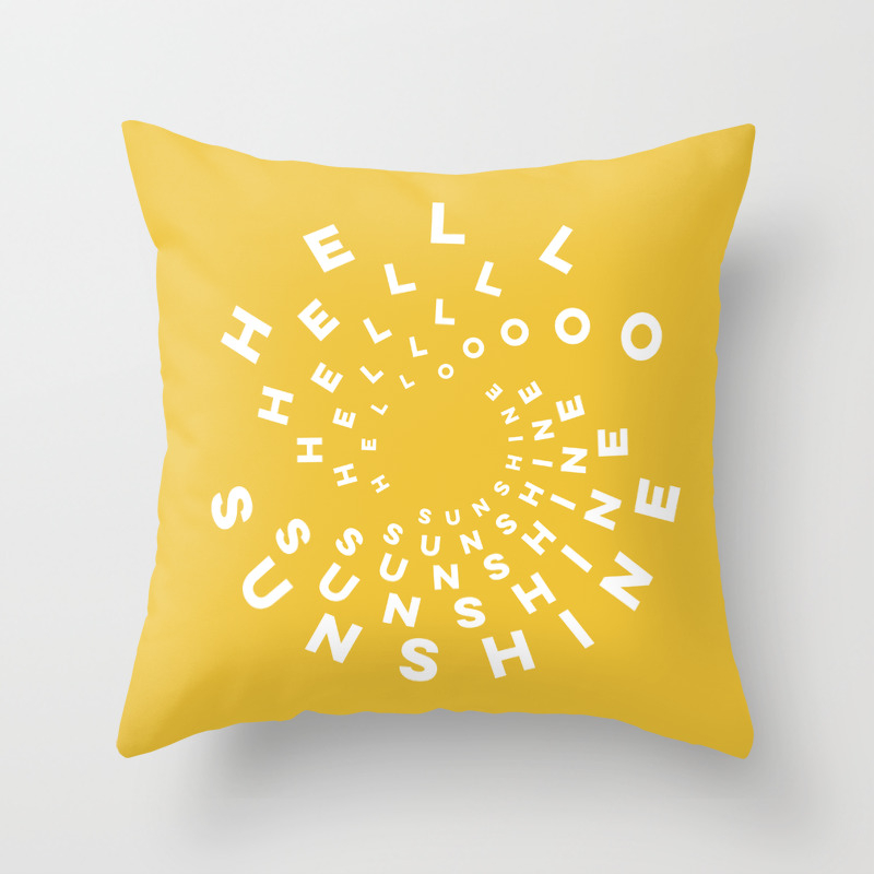Hello Sunshine Minimal Typography Summervibes Throw Pillow By