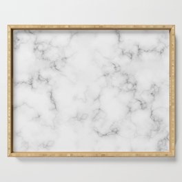 The Perfect Classic White with Grey Veins Marble Serving Tray