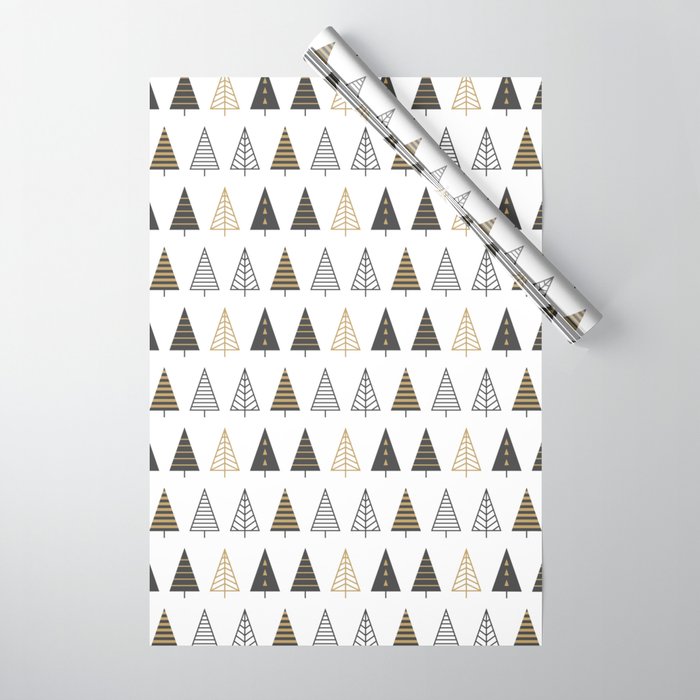 MODERN CHRISTMAS TREES Wrapping Paper by Magic Dreams Society6