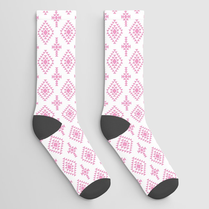 Pink Native American Tribal Pattern Socks
