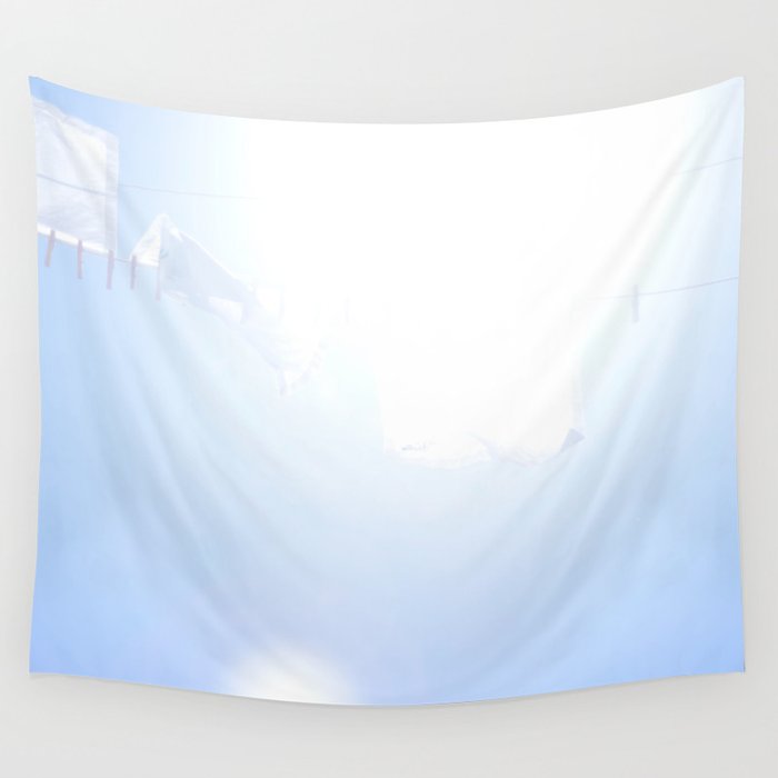 Linens Blowing in the Wind on a Laundry Line Wall Tapestry