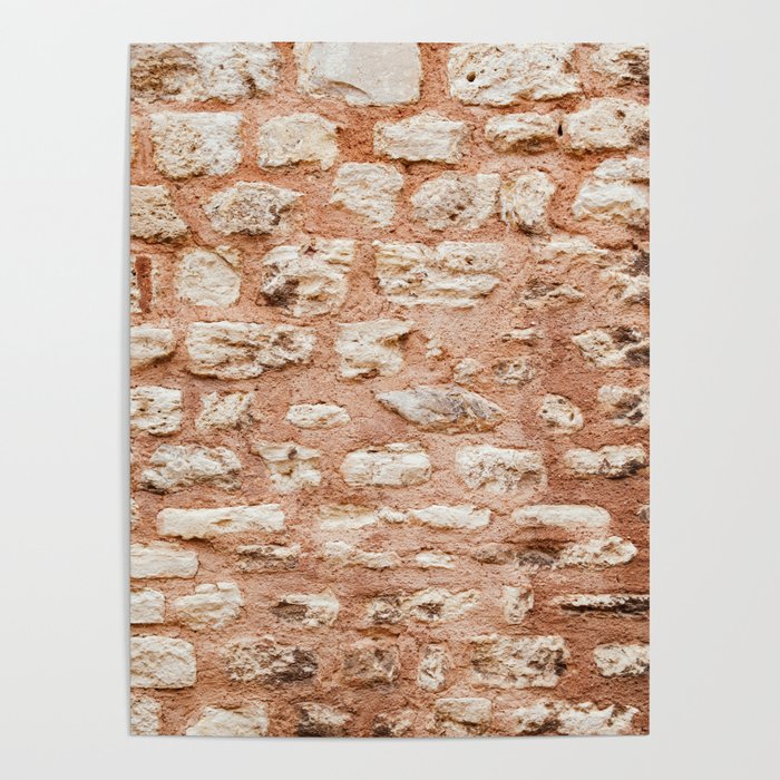 Rusty Wall of Stones | Istanbul | Travel Photography Poster