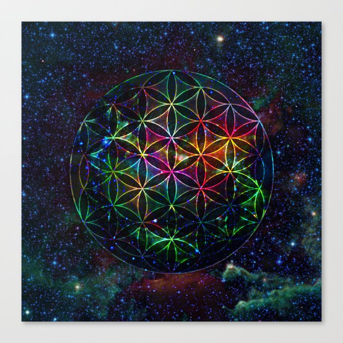 Flower of Life in the Universe - Universe in the Flower of Life Canvas Print