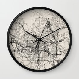 Tallahassee, Florida - City Map - Authentic Streets Drawing Wall Clock