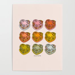 Rainbow Heart Cakes Poster