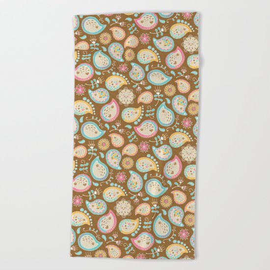 Hedgehog Paisley_Colors and Cocoa Beach Towel