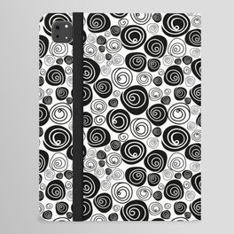 Simple black and white rose pattern iPad Folio Case