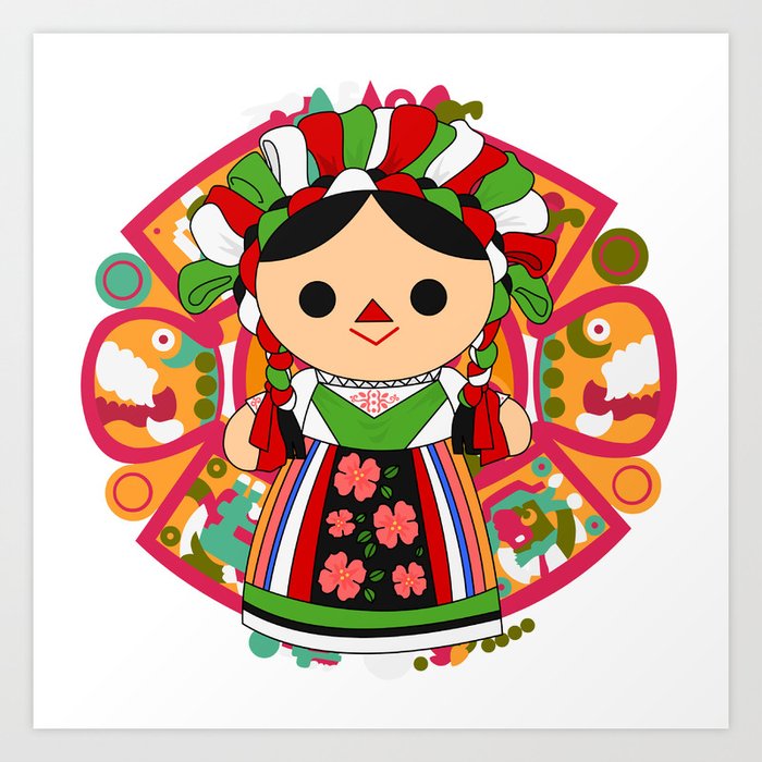 Maria 5 (Mexican Doll) Art Print