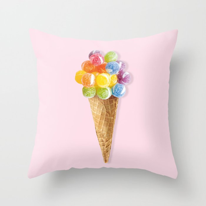 Candy Icecream Throw Pillow