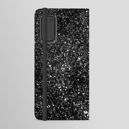 Black Night Glitter #1 (Faux Glitter) #shiny #decor #art #society6 Android Wallet Case