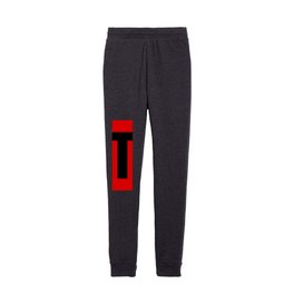 Letter T (Black & Red) Kids Joggers