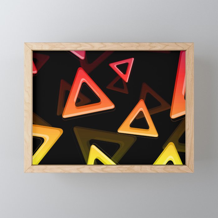 80's Triangles Framed Mini Art Print
