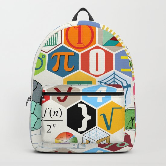Math in color (white Background) Backpack