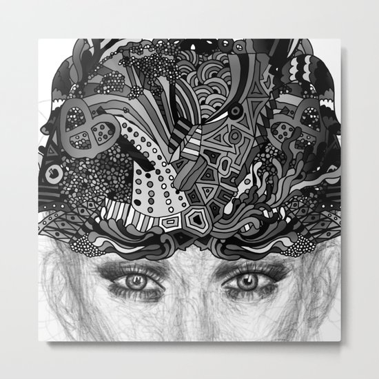 Courage Monotone Metal Print