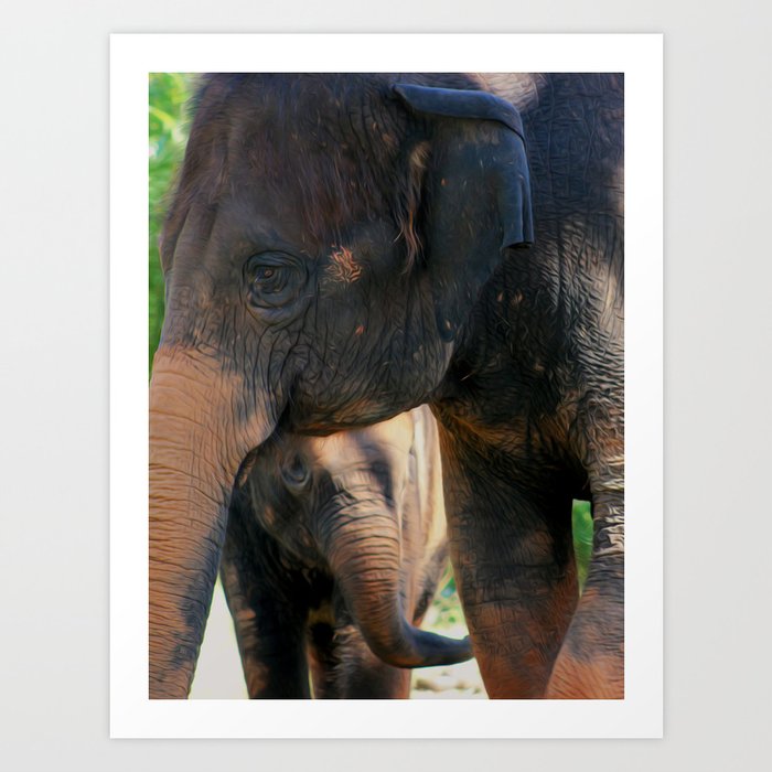 Elephant Family  Art Print