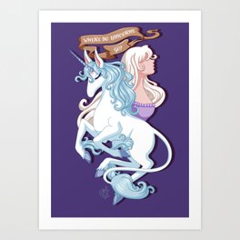 Where do unicorns go? Art Print