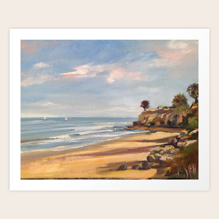 Shoreline Beach Santa Barbara Art Print by Artisticmz | Society6