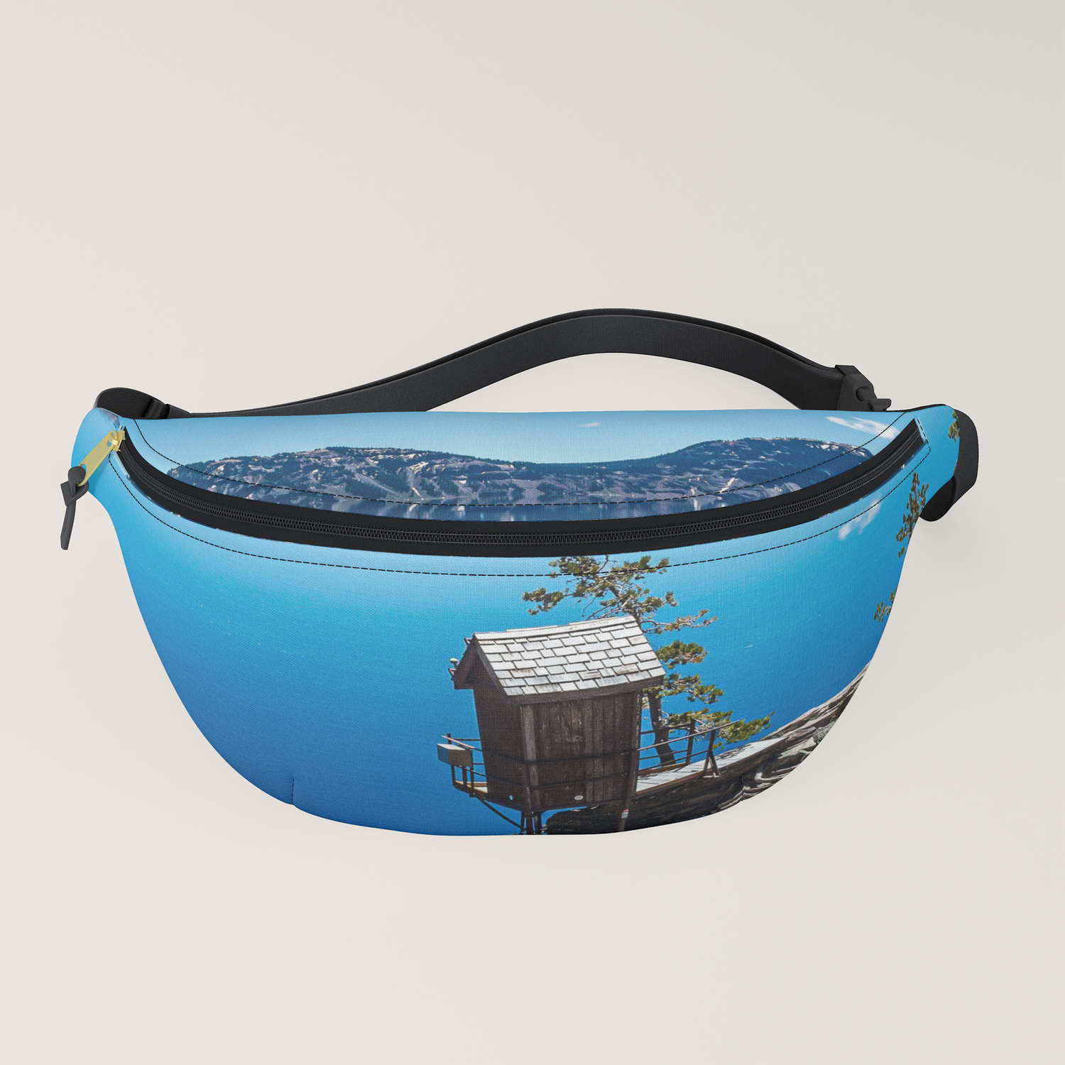 clear blue fanny pack