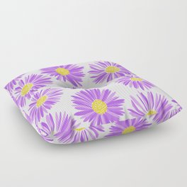 Retro Vibrant Purple Daisy Flowers Floor Pillow