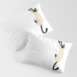 Siamese Cat Hanging On Pillow Sham