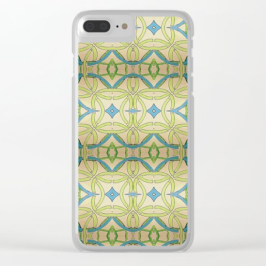 Blue Green Abstract Clear iPhone Case