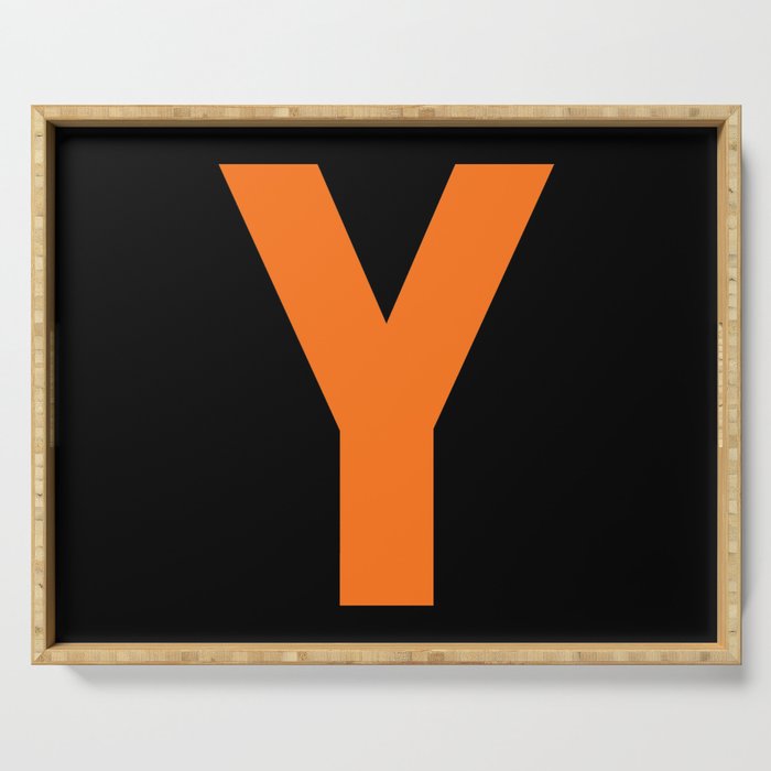 Letter Y (Orange & Black) Serving Tray