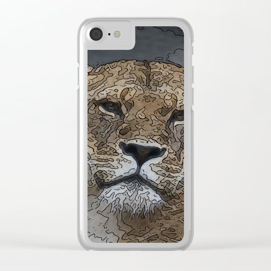 Animal ArtStudio 1016 lion Clear iPhone Case
