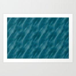 Tropical Dark Teal Inspired by Sherwin Williams 2020 Trending Color Oceanside SW6496 Abstract Blend Motion Blur Art Print