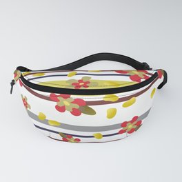 Tropical Floral Stripe  Fanny Pack