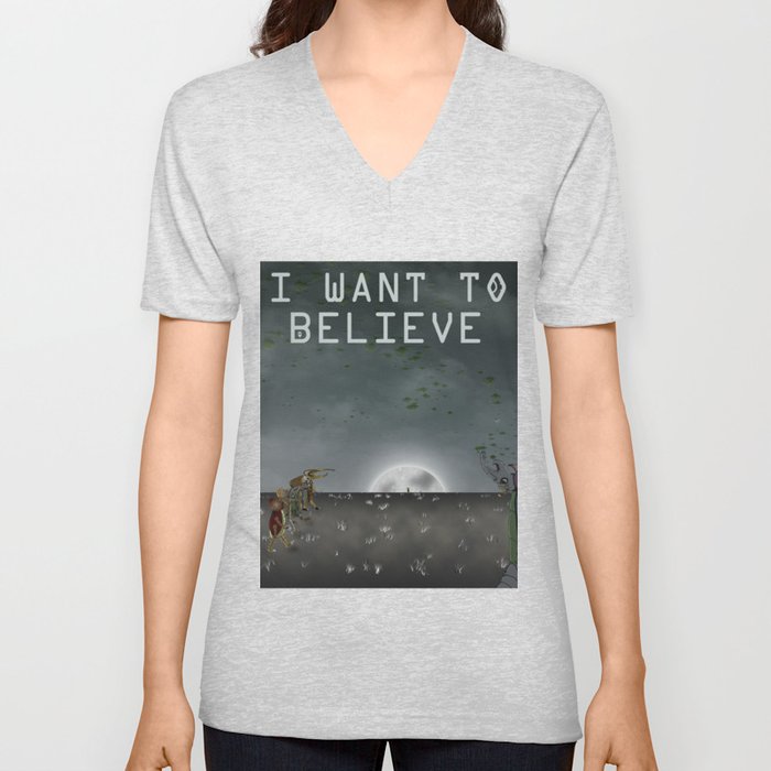 I Want To Believe V Neck T Shirt