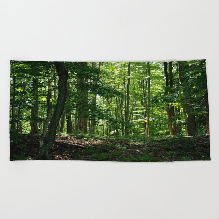 Pine tree woods Beach Towel