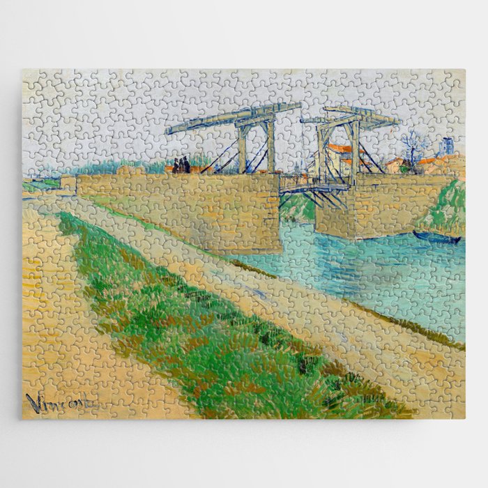 Vincent van Gogh - Langlois Bridge at Arles with Road Alongside the Canal Jigsaw Puzzle