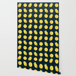 Watercolor Lemon Pattern Wallpaper