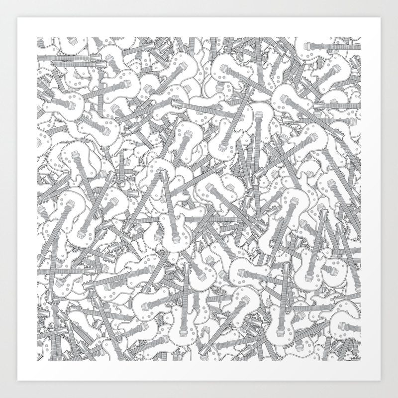 Guitar Hero Ii B W Art Print By Grandeduc Society6