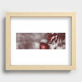 Grey and Red Dots Recessed Framed Print