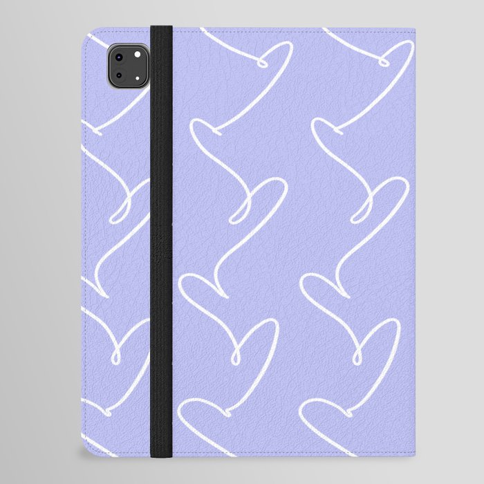 Purple and White Heart Pattern iPad Folio Case