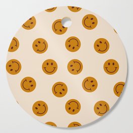 70s Retro Smiley Face Pattern Cutting Board