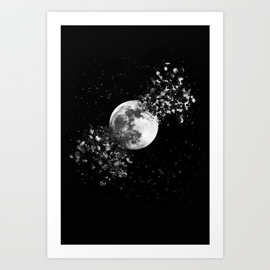 Moon explosion Art Print