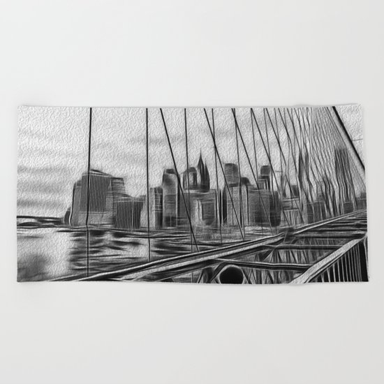 Manhattan NY Beach Towel