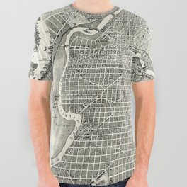 Philadelphia-Pennsylvania-United States-1870 vintage pictorial map All Over Graphic Tee