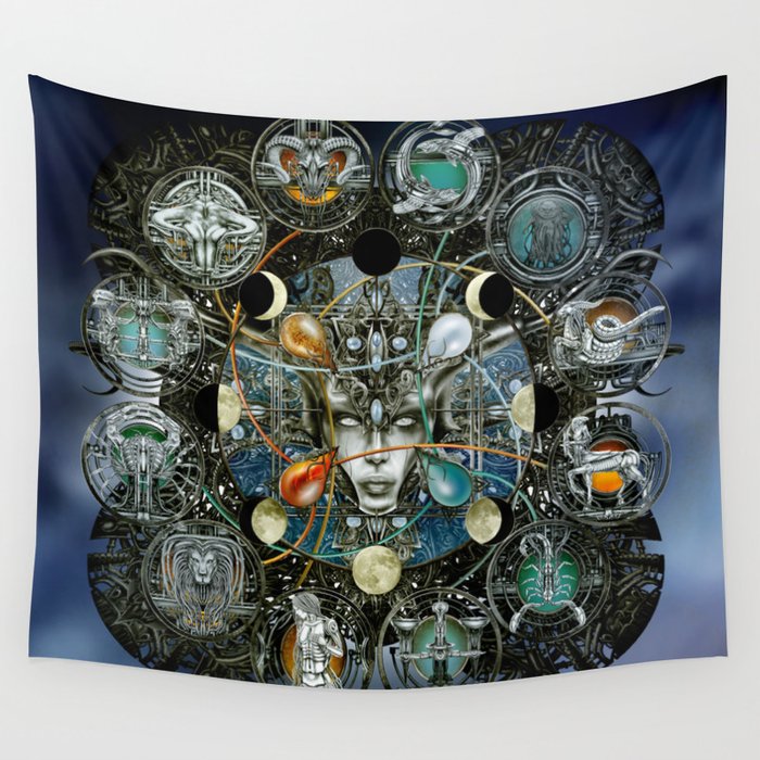 "Astrological Mechanism - Zodiac" Wall Tapestry