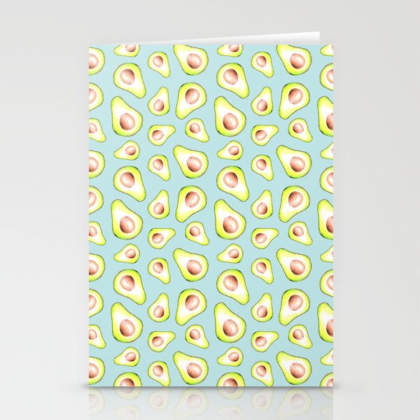 Avocado Pattern - Neo Mint Stationery Cards