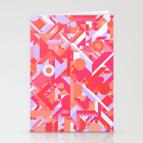 Geometry Shapes Pattern Print Warm Red Lavender Color Scheme Geometry Shapes Pattern Print Warm Red Lavender Color Scheme Stationery Cards