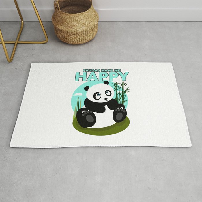 Pandas Make Me Happy Rug