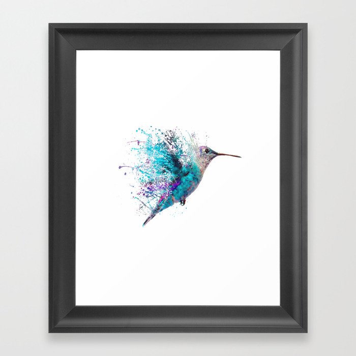 HUMMING BIRD SPLASH Framed Art Print