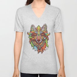 "Wolf" - Enlightened Animals Series V Neck T Shirt